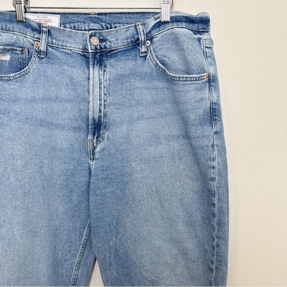 GAP Womens 32 90s Loose High Rise Distressed Knee Jeans - Picture 5 of 15